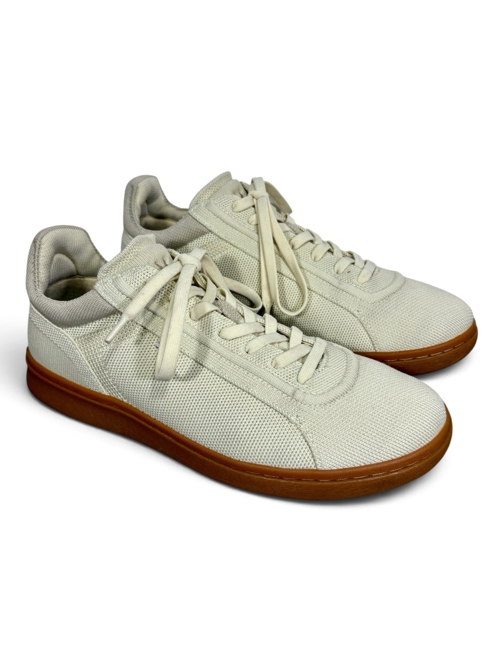 Vivaia Canvas Low-Top Sneakers in Cream with Brown Sole- woman’s EU 40